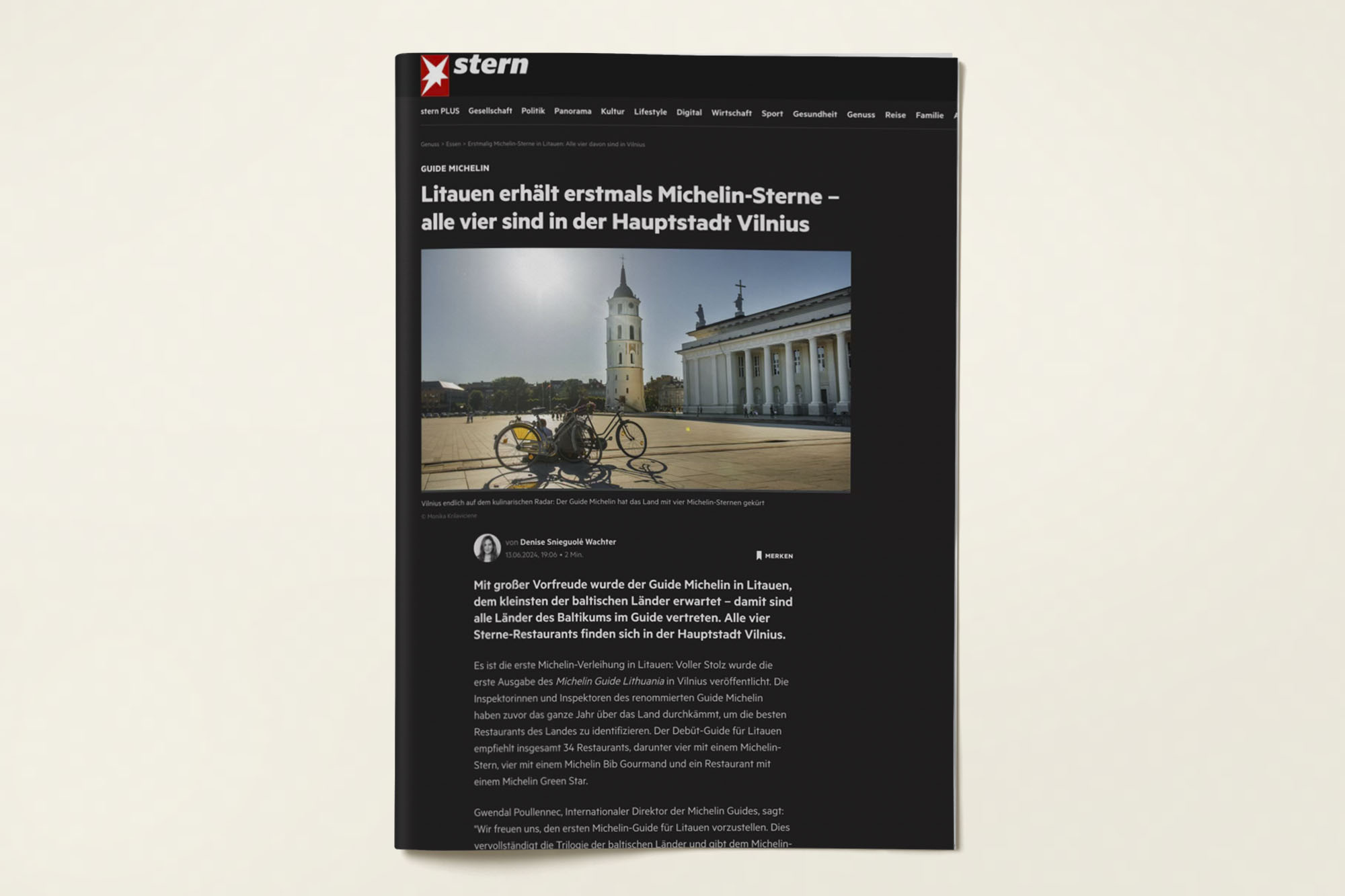 stern, 13. Juni 2024 · „Litauen erhält erstmals Michelin-Sterne“ von Denise Sniegulė Wachter