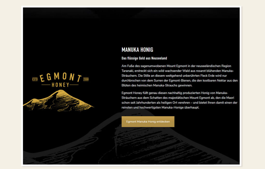 Egmont Honey, Neuseeland – Referenz Kaiserhappen