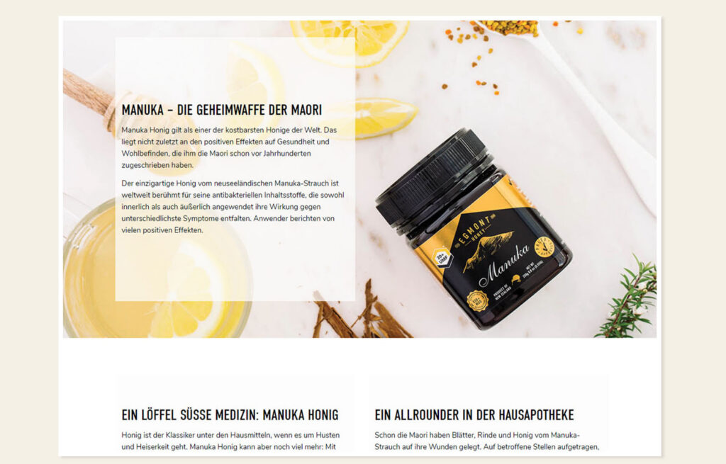 Egmont Honey, Neuseeland – Referenz Kaiserhappen