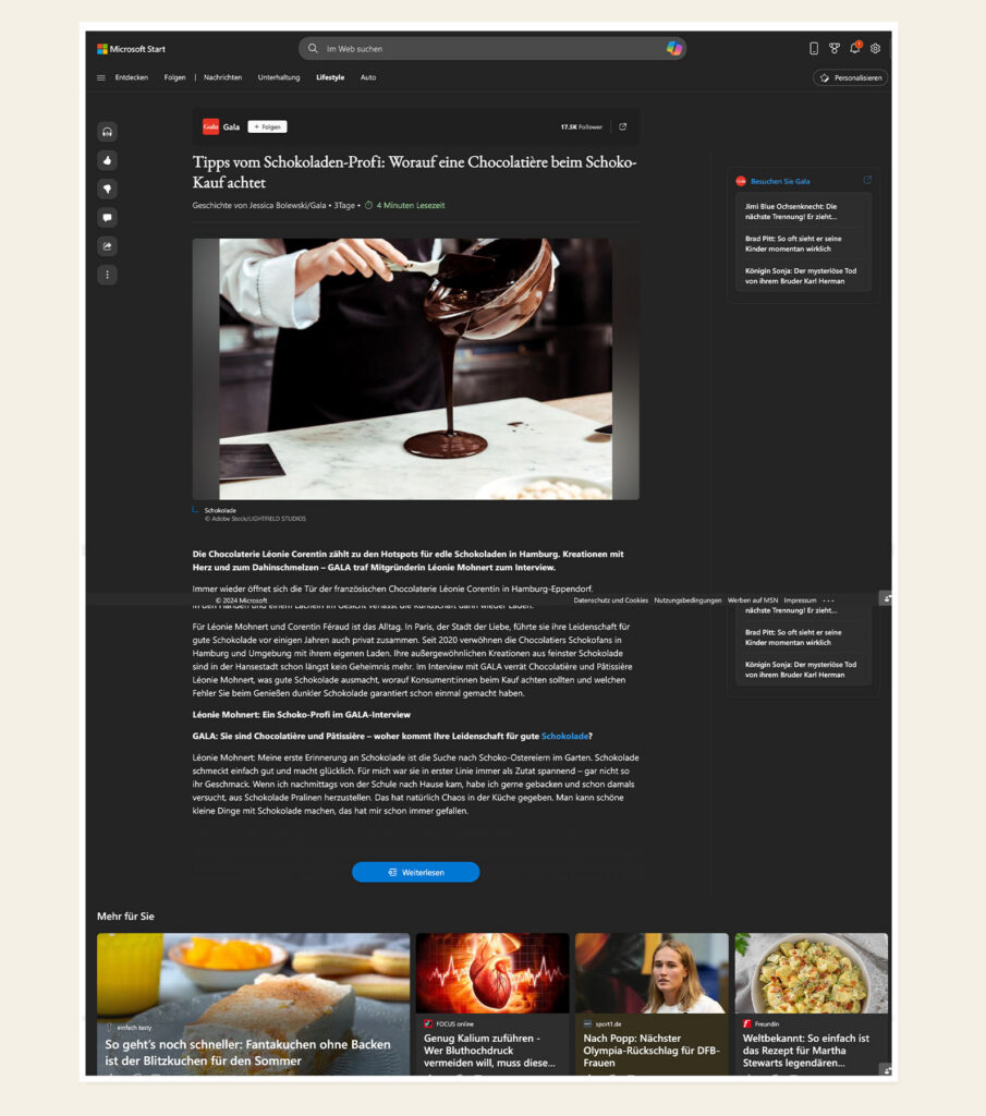 Léonie Corentin Chocolatiers, Hamburg – Referenz Kaiserhappen