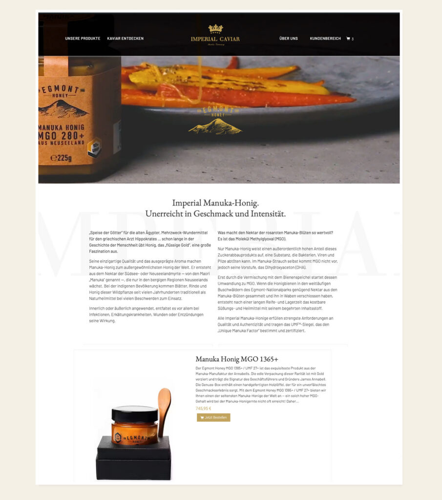 Egmont Honey, Neuseeland – Referenz Kaiserhappen