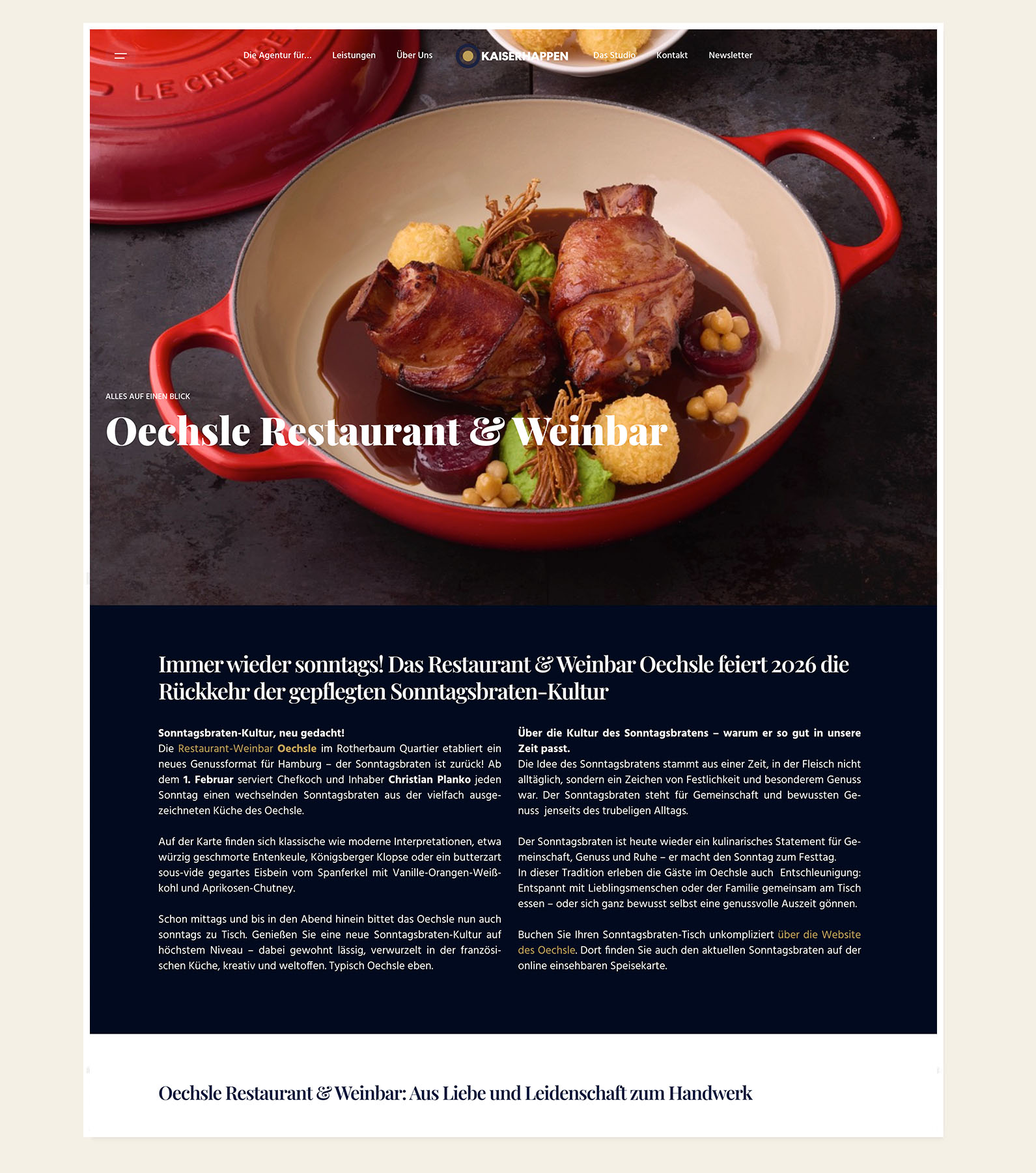 Pressemappe „Immer wieder sonntags!“ zum Oechsle Sonntagsbraten